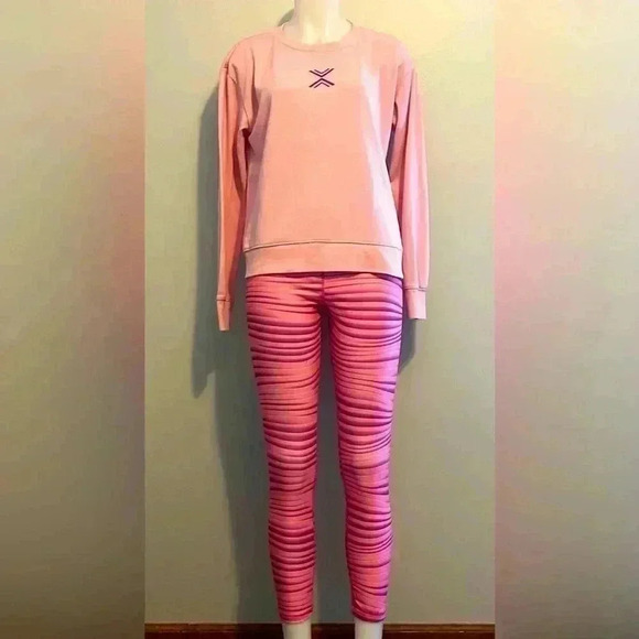outfit, set 2XL/20.5P top, L/14.5/16.5P pants, pink & white - Picture 1 of 6